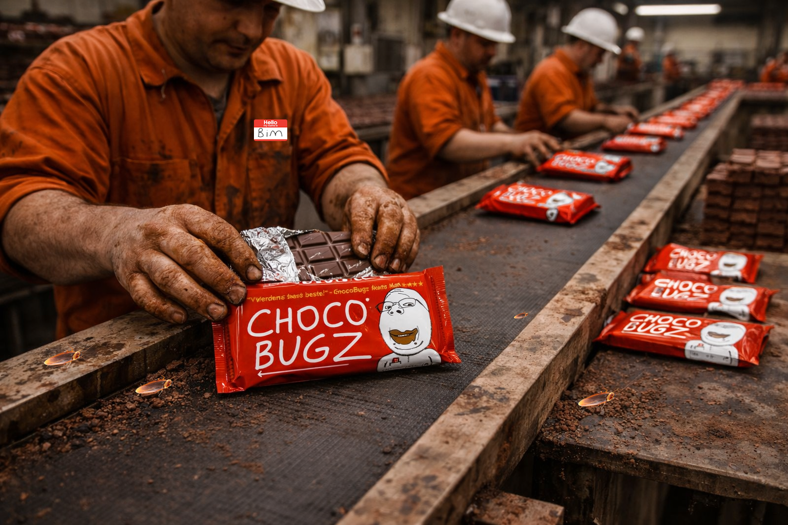 ChocoBugz sjokolade blir pakket inn